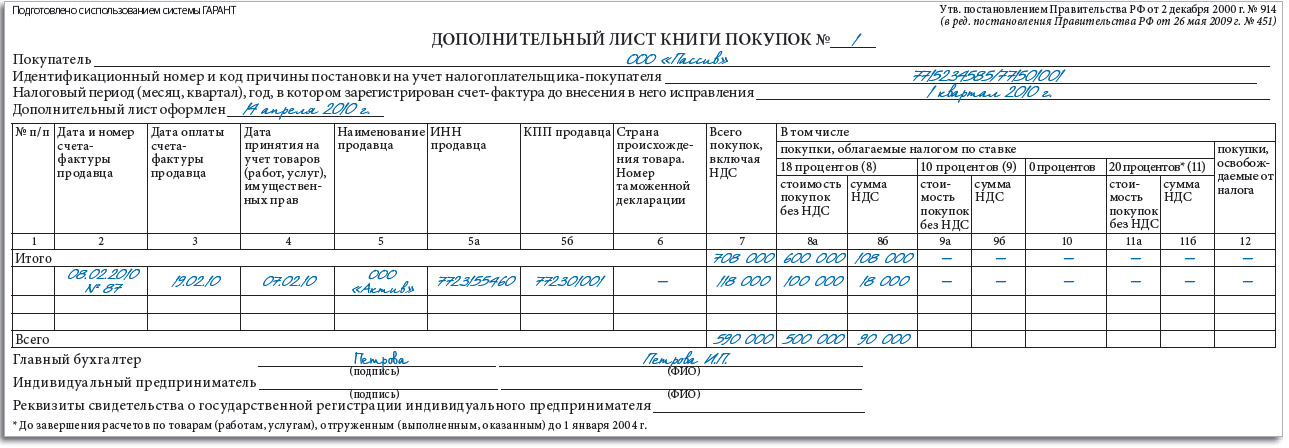 исправительный счет фактура образец