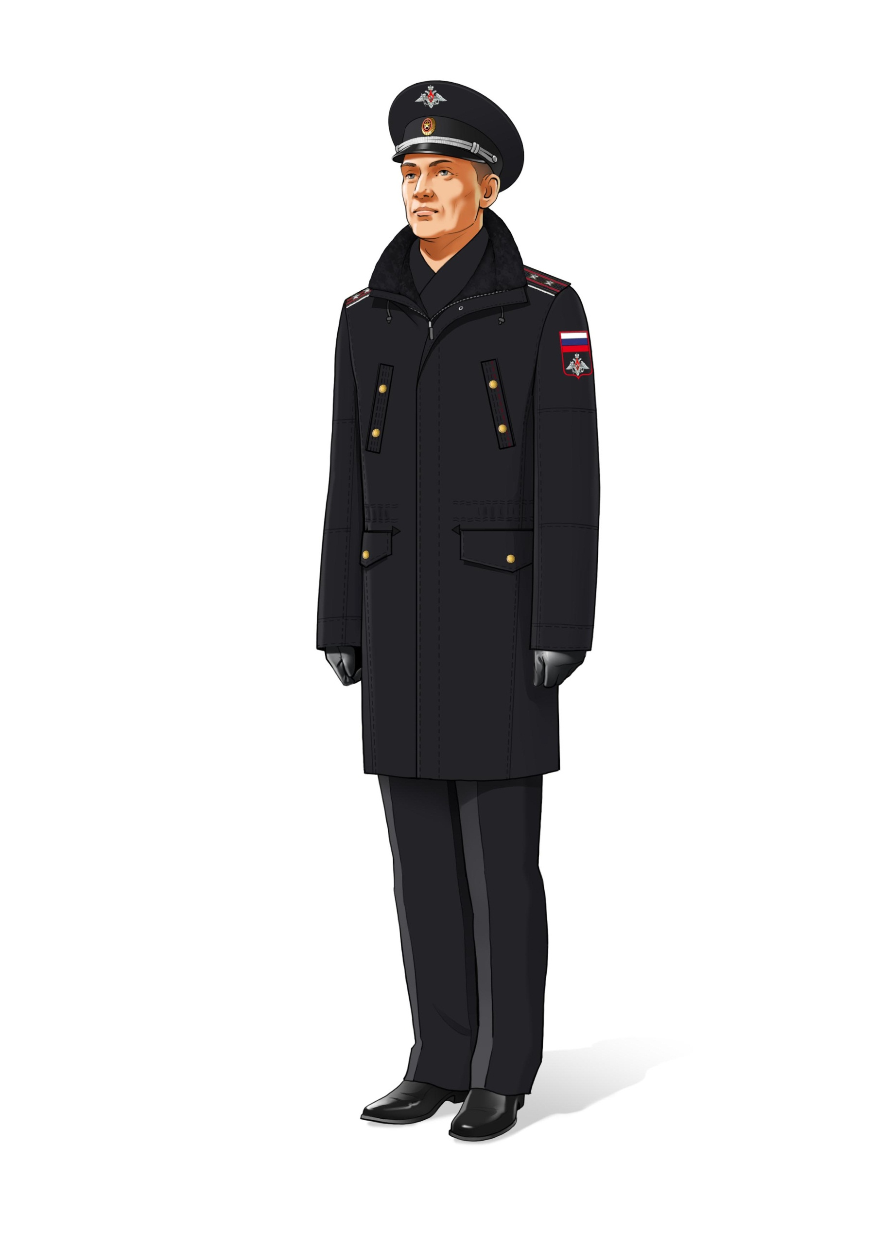 Форма одежды военнослужащих МО РФ офицеров зимняя